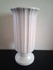 Vintage Hull USA Pottery Cream Plain Ribbed Pillar Flower Vase 9" Tall  No. A57