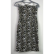 New UO Urban Outfitters Leopard Print Denim Halter Dress Women's Size 4