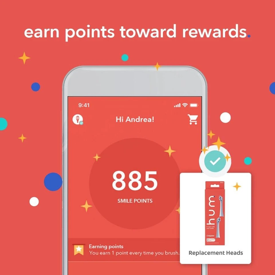 hum by Colgate Smart wiederaufladbares elektrisches Zahnbürstenset mit Reiseetui, blau - Bild 4 von 4