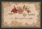 Victorian Religious Scripture Psalm Christmas Card The Lord is the Strength