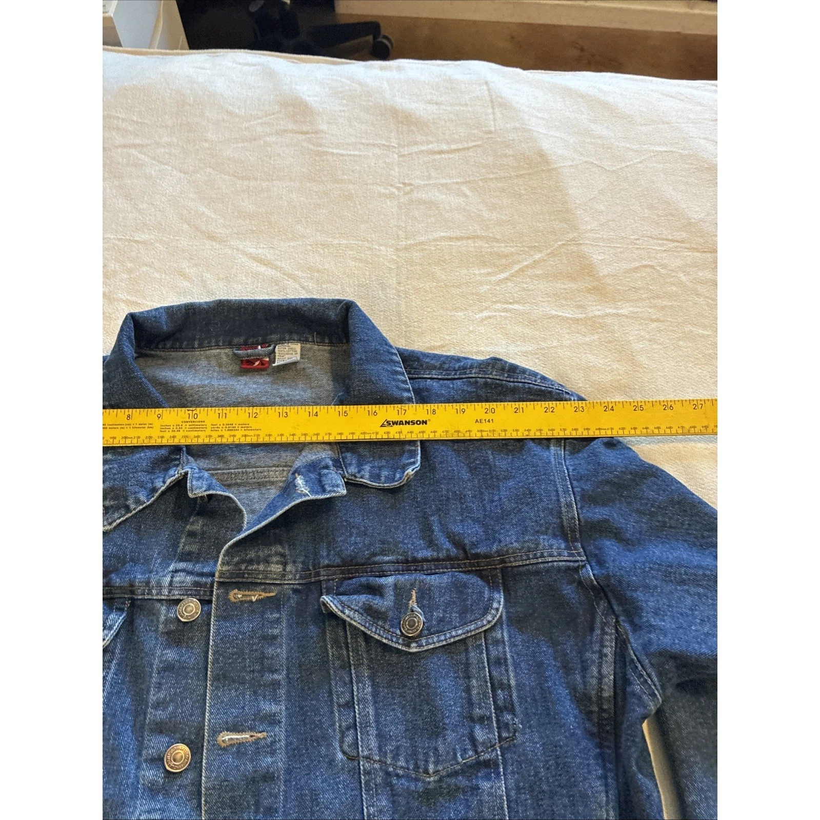 VTG 90s Marlboro Country Store Blue Denim Trucker Jacket Star Tag Mens XL image 2