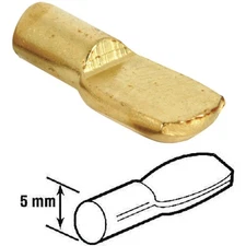 Prime-Line 5mm Brass Metal Shelf Support Peg (8-Count) U 10165 PRIME-LINE U