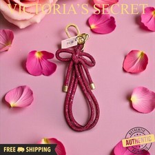 Victoria's Secret Bow Knotted Shine Wristlet Strap Keychain Red Lacquer