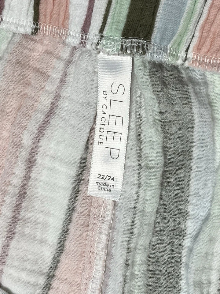 Pantalones de pijama Cacique para dormir para mujer talla 22/24 multicolor pierna ancha algodón LEER Foto 3 de 4