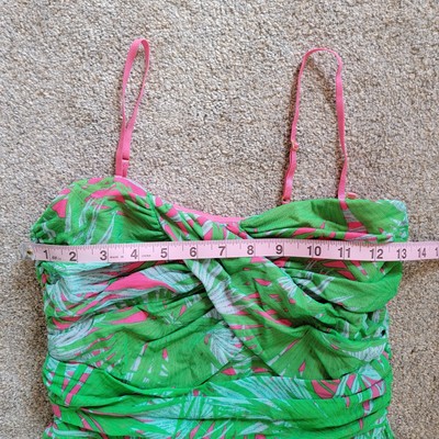 Juicy Couture Summer Palms Mesh Mini Dress Hot Pink Green Tropical Size M |  eBay