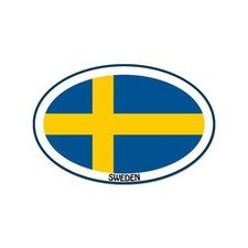 Sweden Euro Oval Car Window Bumper Sticker Decal 5 X 3
