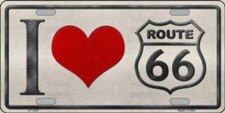 I Love Route 66 Metal Tin License Plate Frame Tag Sign For Car Truck Home