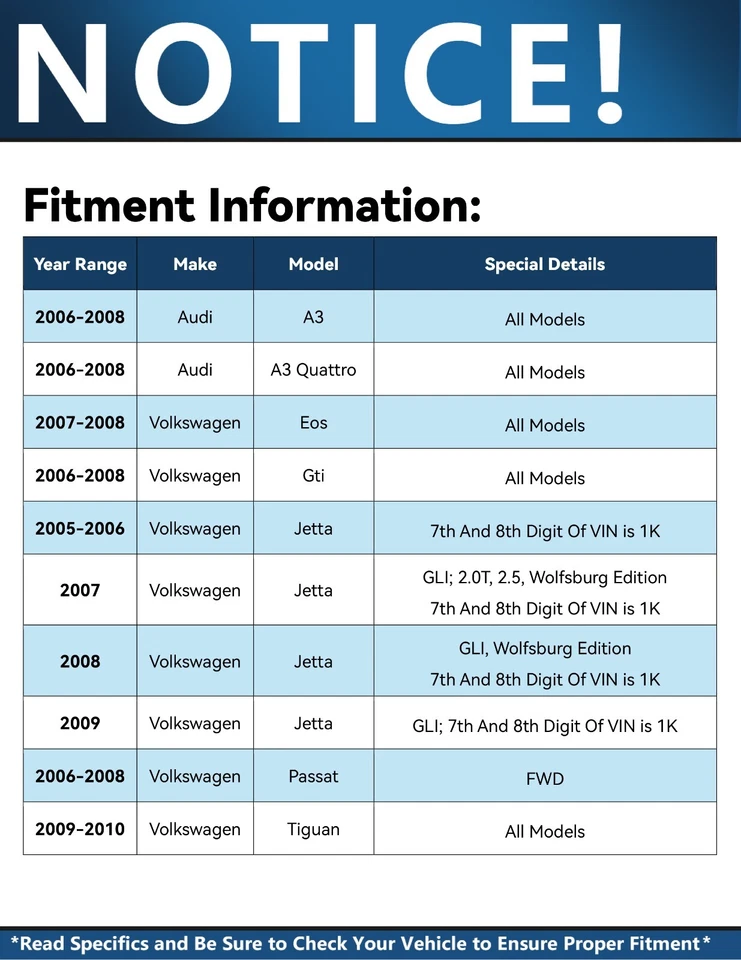 Kit de pastilhas de freio de cerâmica rotores de disco traseiros para 2007-2009 Volkswagen Jetta GTI EOS - Imagem 2 de 4