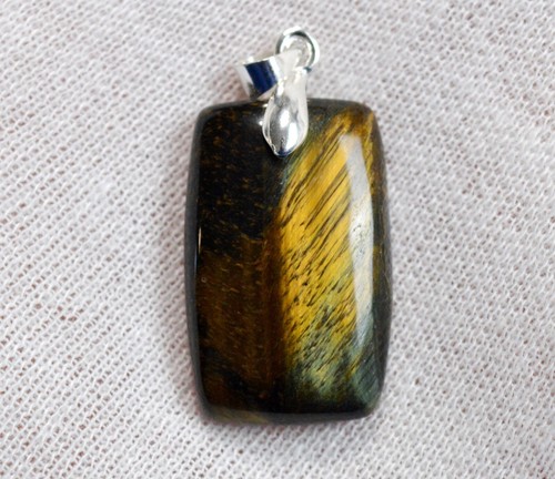 Ojo De Tigre Y Halcón 29 Quilates - Péndulo Cabochón Piedra Natural