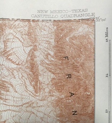 USGS Mapa Topográfico 1919 Datos CANUTILLO CUADRANTE, NUEVO MÉXICO-TEXAS - Imagen 5 de 8