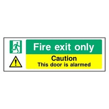 Fire Exit Only Caution Sign or Sticker | SECU0017