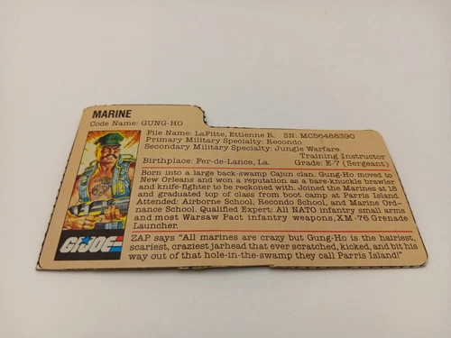 Gi Joe Filecard 1983 Gung Ho