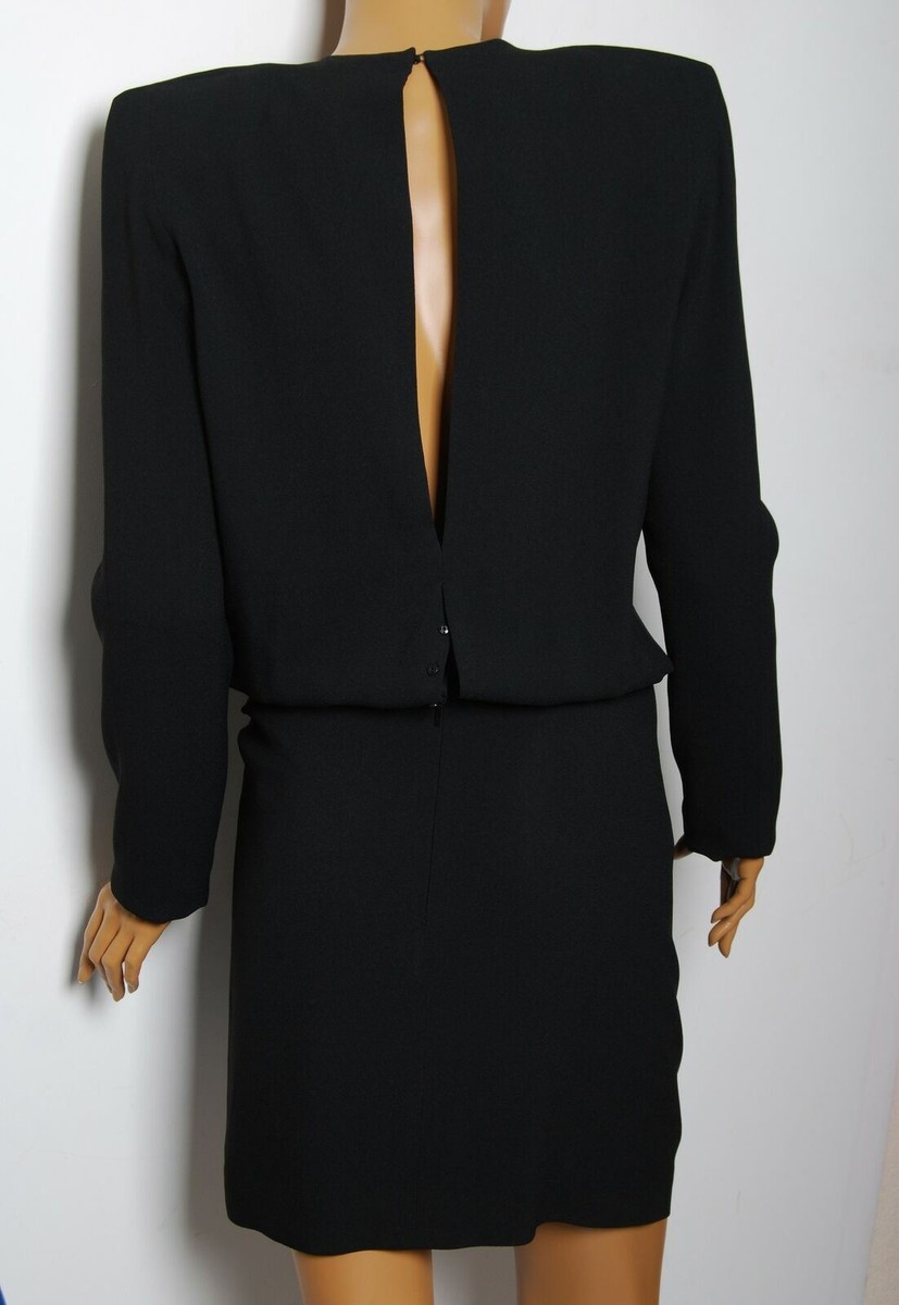 ワンピース Saint Laurent Black stretch viscose blend dress Yves Saint Laurent Women Dress Black Viscose Blend Long