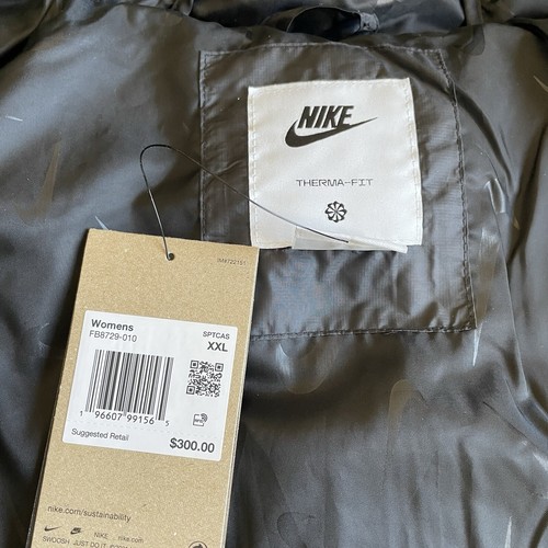 Nike Sportswear Women XXL Swoosh Puffer PrimaLoft Therma Fit Jacket Black - Picture 8 of 14