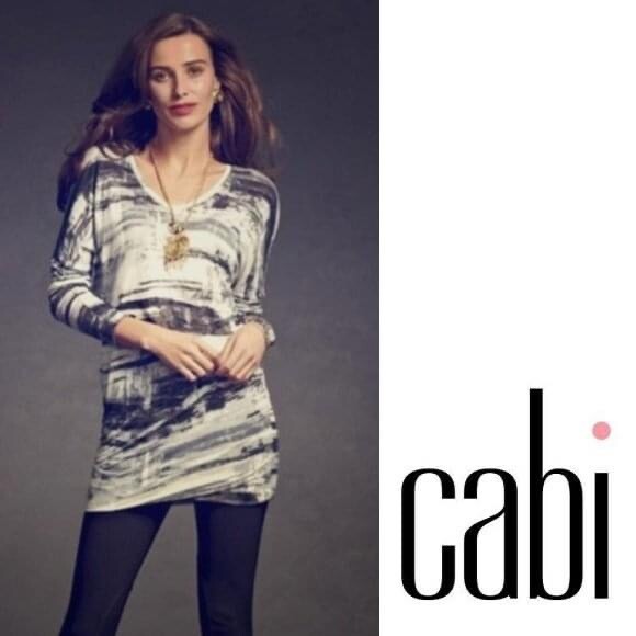 CAbi Paintbrush Dolman Sleeve Tunic Top Small EUC