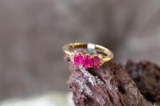 AAAA Burmese Ruby & Diamond 18k Gold Ring