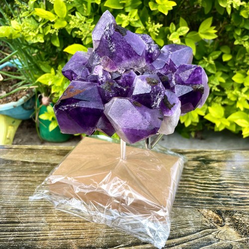 5.33LB Natural amethyst Cluster Quartz Crystal backbone mineral Specimen Healing - 第 11/11 張圖片