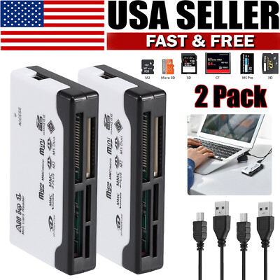 USB 2.0 6IN1 Memory Cards Reader Hub Adapter for CF/TF/SD/Micro SD/XD/M2/MS Card