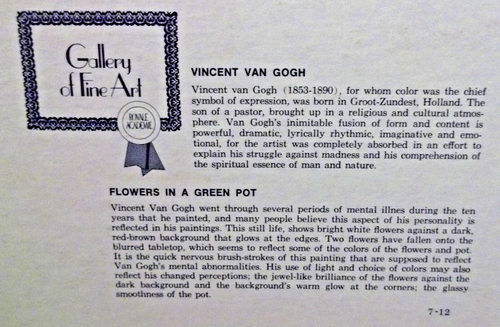 Vincent Van Gogh "Flowers in a Green Pot" Still Life Framed Print 20”x 16” - Bild 3 von 5