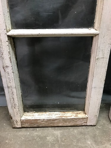 Antique Pair Shabby Wood 6 Lite Glass 14x77 Entryway Sidelights VTG Old 1408-24B - Picture 6 of 22