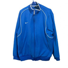 Vintage 02 DeadStock Nike Soccer Warm Up Jacket/ Track Jacket Blue/white Zip Up