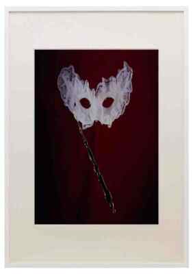 550025 White Stick Mask A3 A4 Framed Print Picture