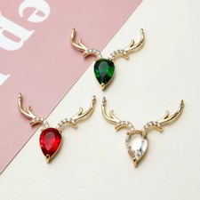 4pc Zircon Deer Antler Pendant,Deer Horn Charm,Deer Head Charm,Sika Deer Pendant