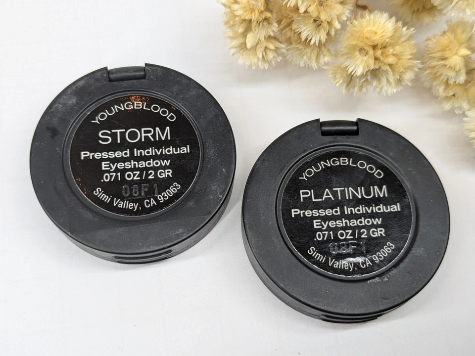 LOT 2💋Youngblood Mineral Cosmetics Pressed Eyeshadow Storm Platinum MakeUp Kit - Image 3 of 4