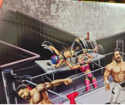 WWE Wrekkin Raw Brawl Ring Cody Rhodes Seth Rollins With Forklift