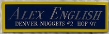ALEX ENGLISH NUGGETS NAMEPLATE FOR AUTOGRAPHED SIGNED BASKETBALL-JERSEY-PHOTO
