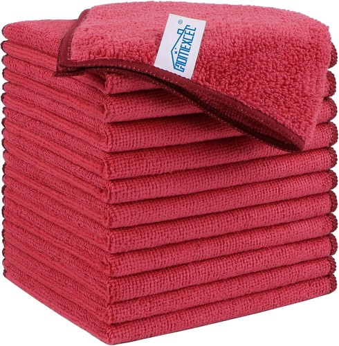 12 Pack Microfiber Cleaning Cloths, 4 Color Assorted, 11.5" x 11.5" Rags - Picture 77 of 96