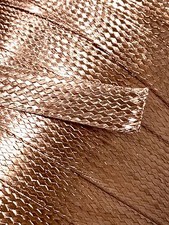 50 FEET 5/8" BRAIDED GROUND STRAP GROUNDING BARE PURE COPPER FLAT BRAID MADE USA
