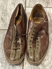 Vintage Mens Brunswick Brown Leather Bowling Shoes Size 12