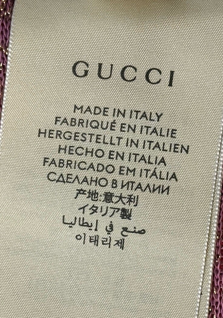 Gucci GG Logo Glittery Socks Pink Women's Size S 8 (18-20cm