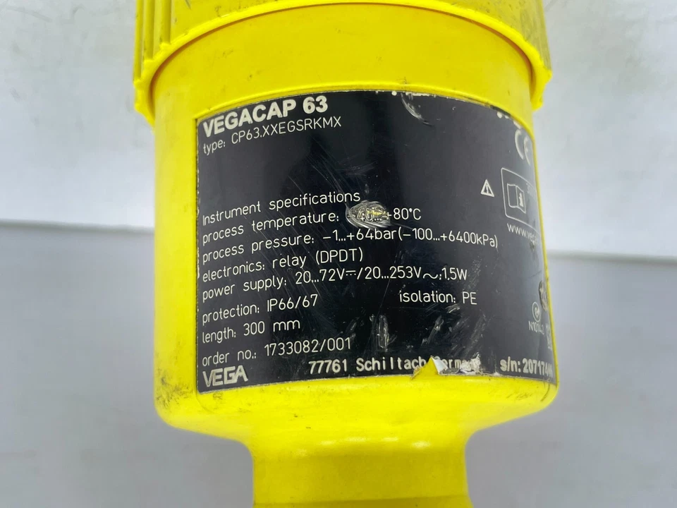 Vega cap 63 CP63,XXEGSRKMX Transmitter -40.+80*C -1.+64bar IP66/67 - Image 2 of 4
