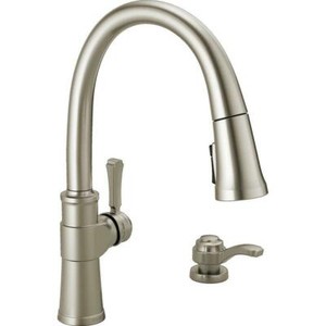 Delta Pull Down Sprayer Kitchen Faucet With Soap Dispenser 19964 Spsd Dst