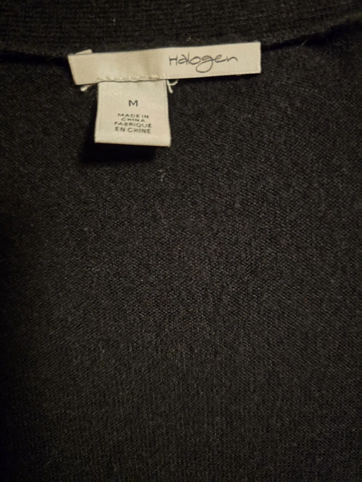 AUTH Halogen CASHMERE Blend Open Front Cardigan M Long Open Front Sweater - Image 3 of 4