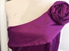 Next One Shoulder Satin Magenta Corsage Dress Fit Chest 40" Hips 47" Ec
