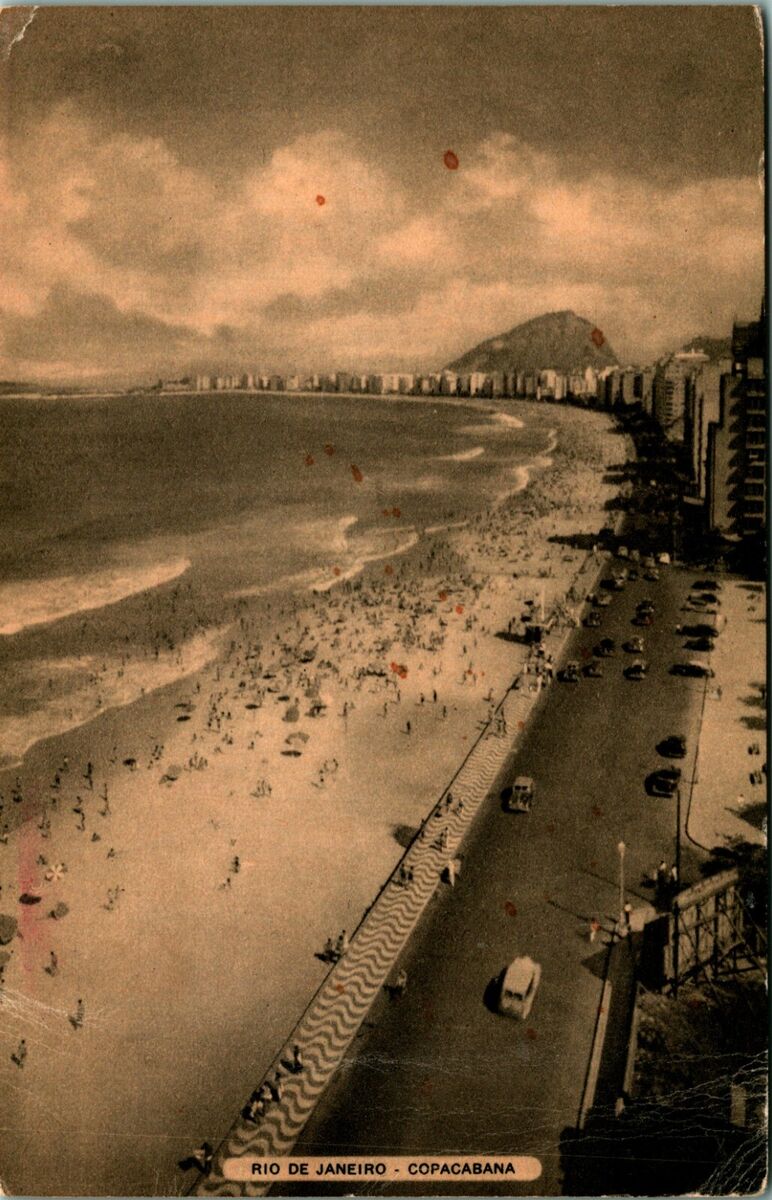 Panorama of Rio de Janeiro Guanabara Brasil RPPC Real Photo Postcard Brazil