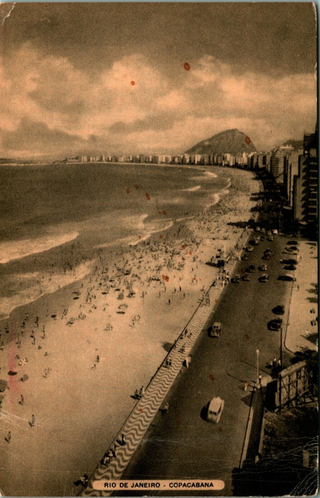 BRASIL SANTOS PANORAMA RPPC 1940-50s BRAZIL