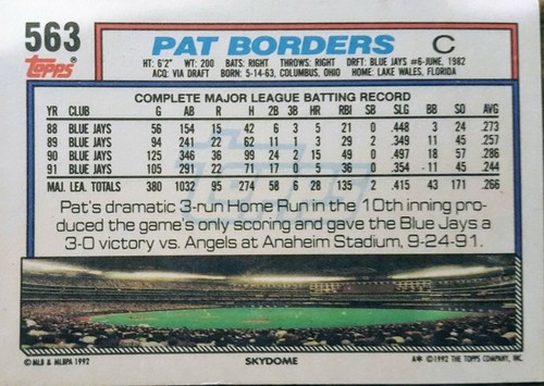 Gemischtes LOT Baseball Trading Cards Topps 1992 (Auswahl) - Bild 162 von 246