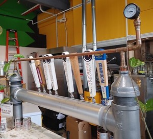 Custom Iron Pipe 8 Tap beverage Tower for Beer, Kombucha, Cold Brew