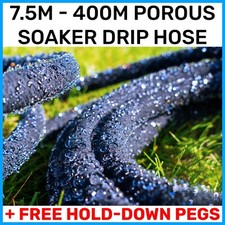 Soaker Hose Leaky Pipe Porous Irrigation - 7.5m - 200m + Free Pegs!