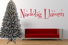 Nadolig Llawen Welsh Christmas Quote, Vinyl Wall Sticker, Decal. Window, Mirror