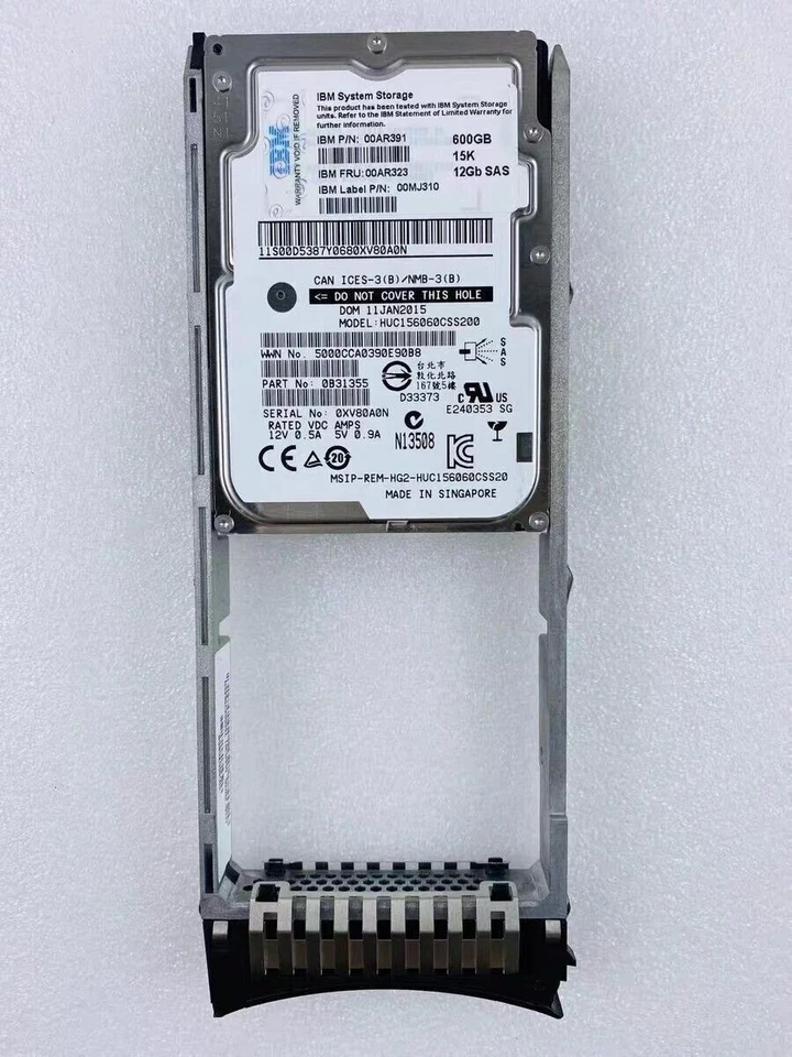 IBM 600GB 00AR323 Storwize 00AR391 V7000 Gen2 SAS 15K 2.5 12G Hard Drive HDD NEW - Image 4 of 4