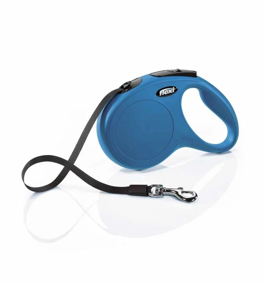 Flexi Nouveau Classic M 5M Sangle-Roll-Leine Chiens Jusqu'à 25 KG Bleu Neuf - Photo 1/1