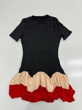 Shein Black Beige Red Short Sleeve Dress Womens Size Medium