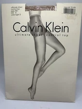 Calvin Klein Ultimate Sheer Control Top Pantyhose Style 981 Size B Light 3