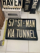 NY NYC BMT 1948 SUBWAY ROLL SIGN 57th STREET MANHATTAN CARNEGIE HALL VIA TUNNEL
