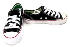 PF Flyers Shoes Center Reissue Lo Black/White/Red Sneakers Womens 5.5